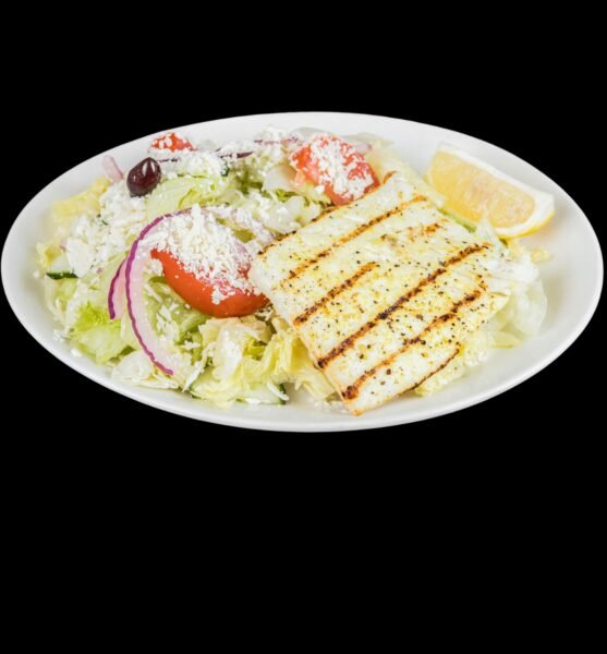 Grilled Halibut with salad