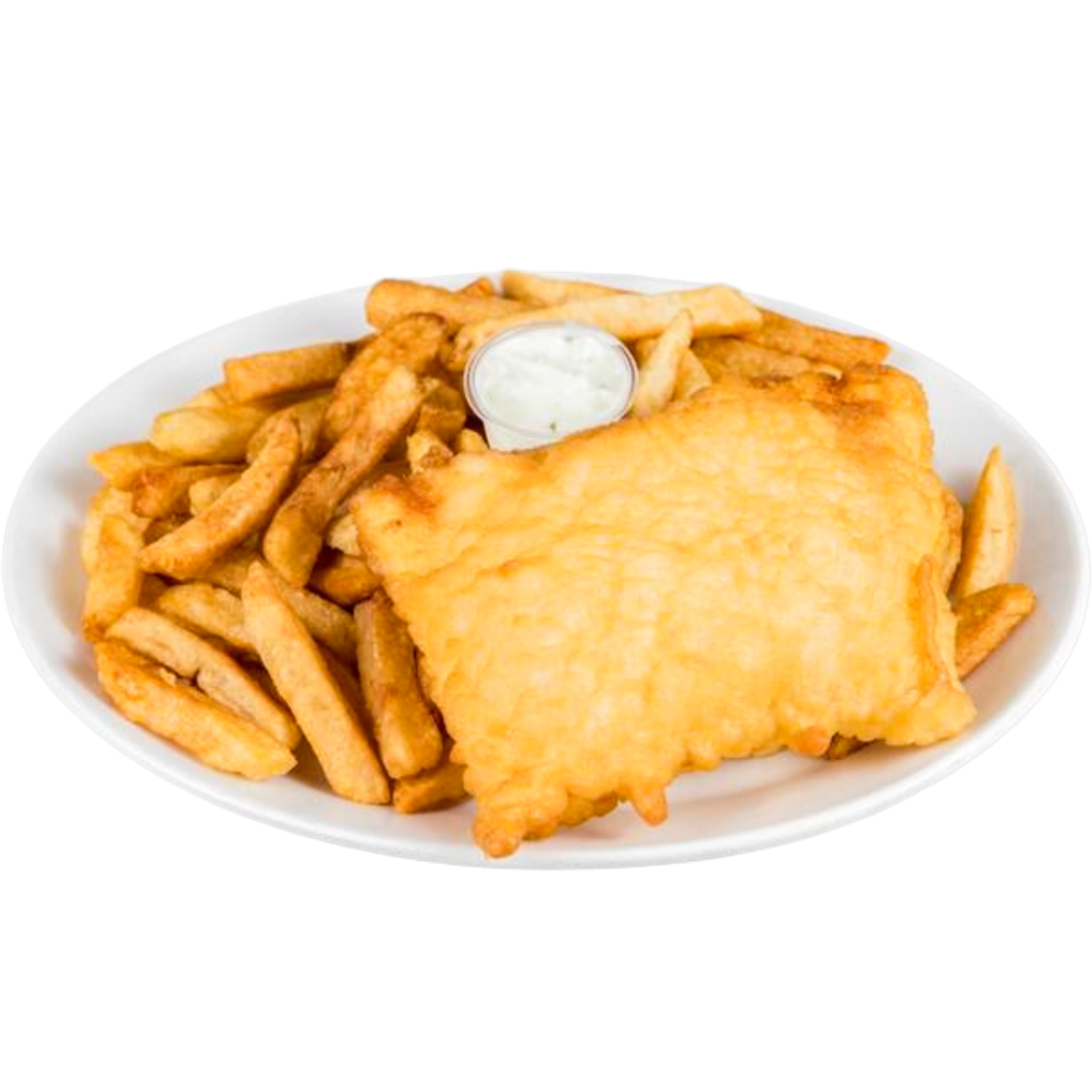 Fries and fish meal